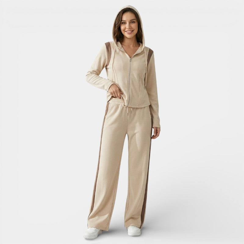 Gleame | Dames Tweedelige Set Met Capuchon En Ritssluiting