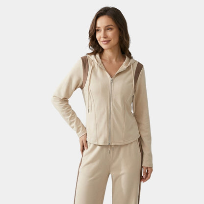 Gleame | Dames Tweedelige Set Met Capuchon En Ritssluiting