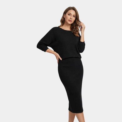 Gleame | Dames Tweedelige Set Midi Rok Losse Top Elegant