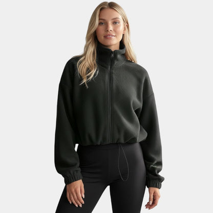 Gleame | Dames Fleece jas met rits en trekkoord hoge hals