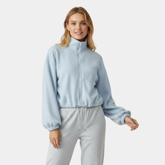 Gleame | Dames Fleece jas met rits en trekkoord hoge hals