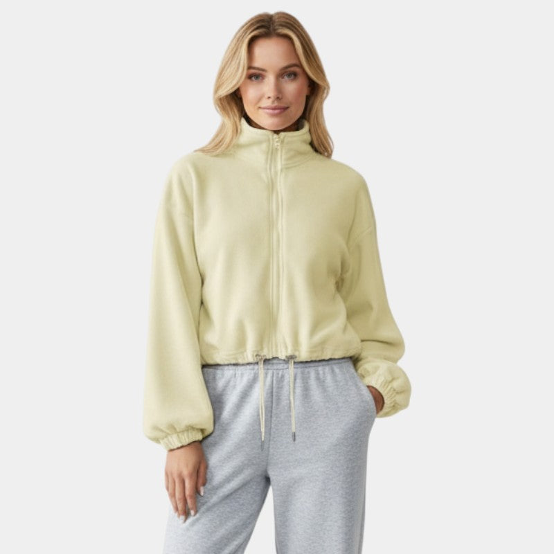 Gleame | Dames Fleece jas met rits en trekkoord hoge hals