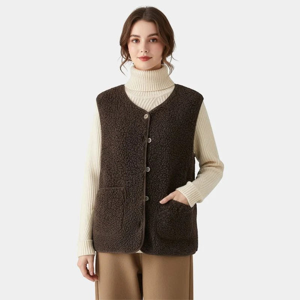 Gleame Gilet - Teddy Mouwloos Vest voor Dames