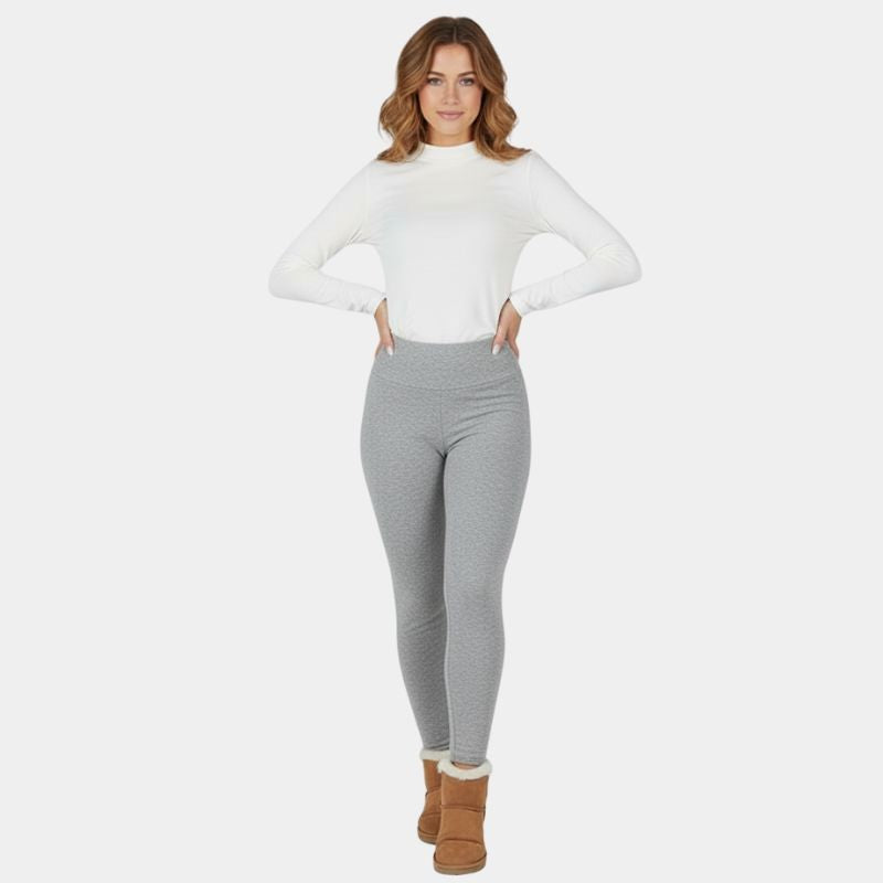 Gleame Set of 5 Leggings - Thermal fleece legging with high waist for women