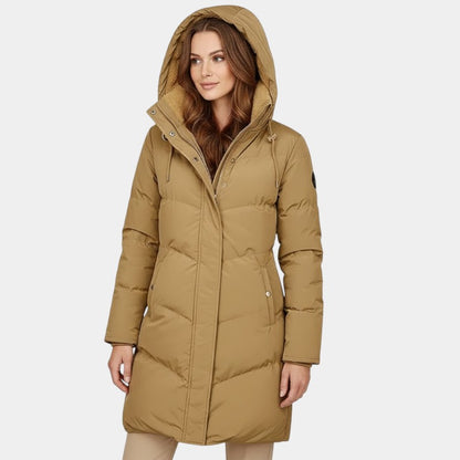 Gleame Winterjas – Luxe gewatteerde damesjas met warme teddyvoering en capuchon