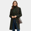 Gleame Women's Winter Coat - Long Wool Women's Coat with Button Closure