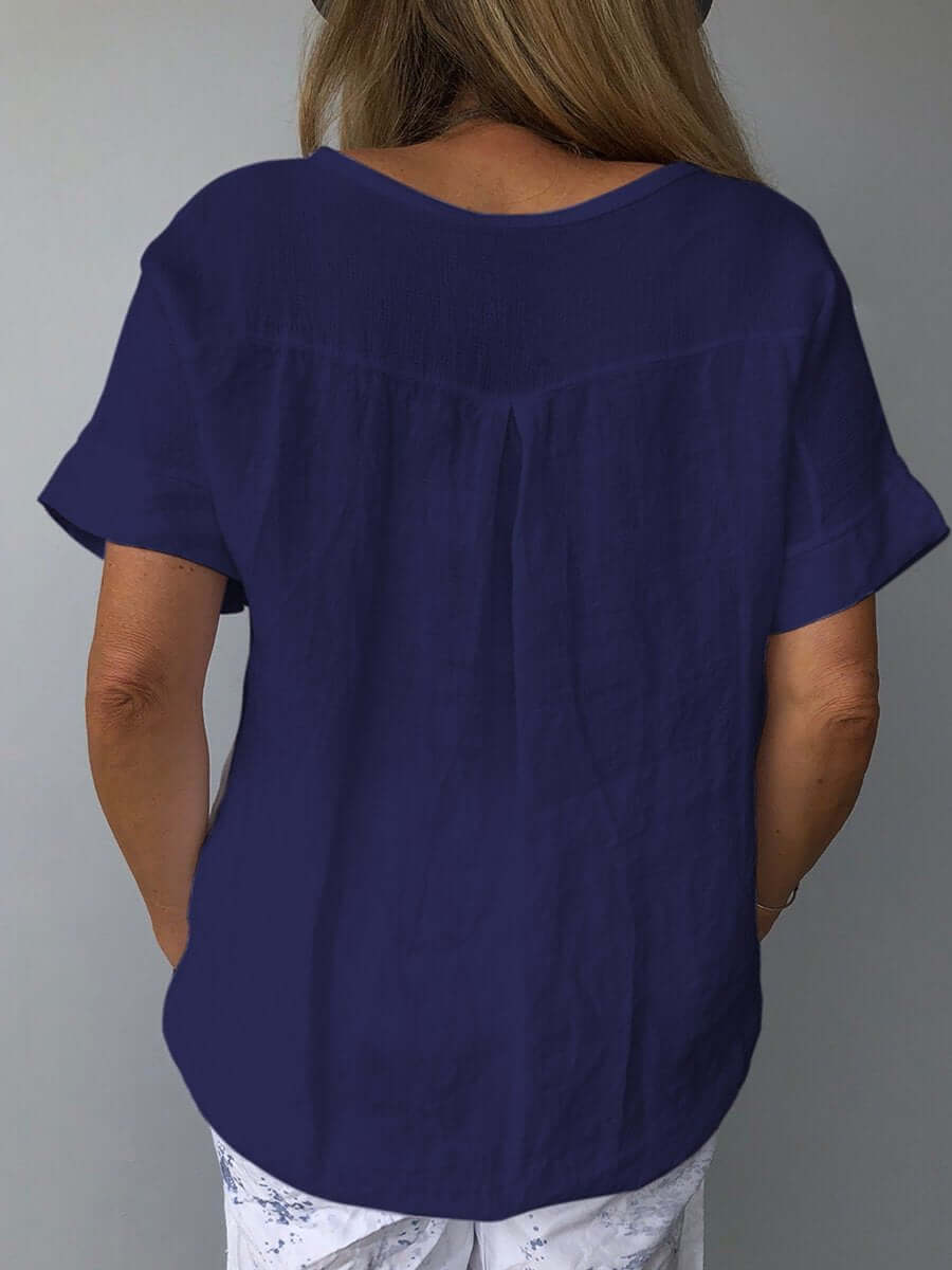 Gleame Linnen Top – Linnen blouse met korte mouwen voor dames