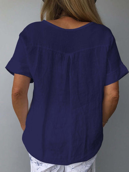 Gleame Linnen Top – Linnen blouse met korte mouwen voor dames